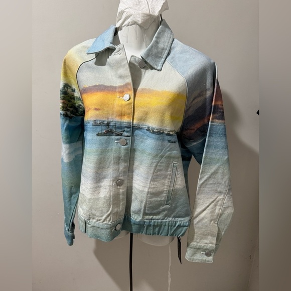 Blank NYV Lost in Paradise Denim Jacket Size Medium - Picture 2 of 6